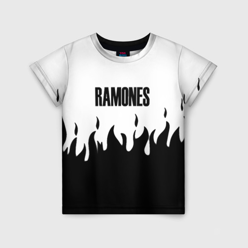 Детская футболка 3D Ramones fire black rock, цвет 3D печать