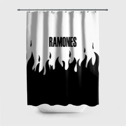 Штора 3D для ванной Ramones fire black rock