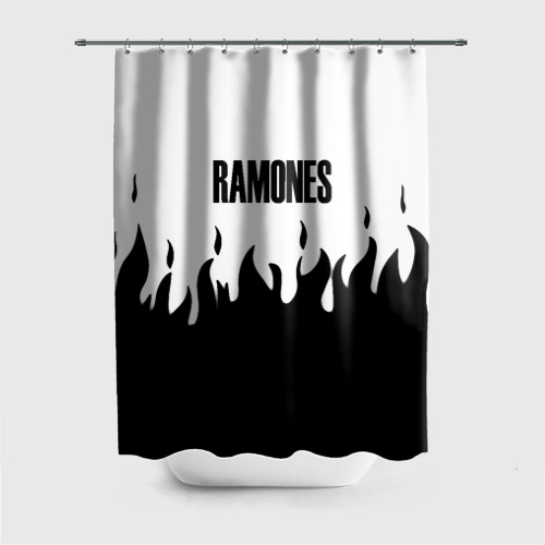 Штора 3D для ванной Ramones fire black rock