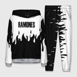 Женский костюм с толстовкой 3D Ramones fire black rock