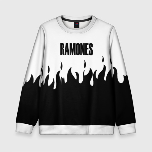 Детский свитшот 3D Ramones fire black rock, цвет 3D печать