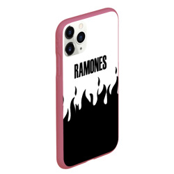 Чехол для iPhone 11 Pro Max матовый Ramones fire black rock - фото 2