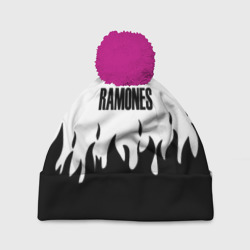 Шапка 3D c помпоном Ramones fire black rock