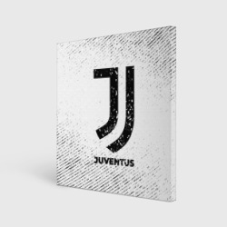 Холст квадратный Juventus с потертостями на светлом фоне