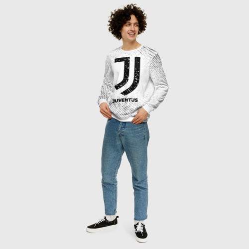Мужской свитшот 3D Juventus с потертостями на светлом фоне, цвет белый - фото 5