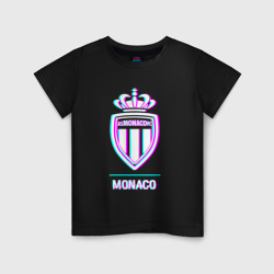 Детская футболка хлопок Monaco FC в стиле glitch