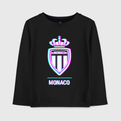 Детский лонгслив хлопок Monaco FC в стиле glitch