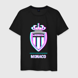 Мужская футболка хлопок Monaco FC в стиле glitch