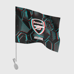 Флаг для автомобиля Arsenal FC в стиле glitch на темном фоне