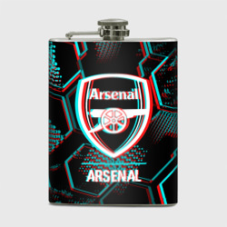 Фляга Arsenal FC в стиле glitch на темном фоне