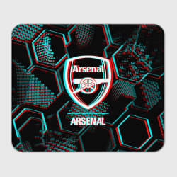 Прямоугольный коврик для мышки Arsenal FC в стиле glitch на темном фоне