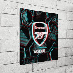 Холст квадратный Arsenal FC в стиле glitch на темном фоне - фото 2