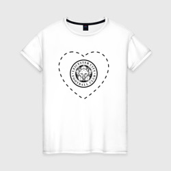 Женская футболка хлопок Лого Leicester City в сердечке