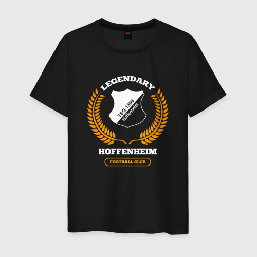 Мужская футболка хлопок Лого Hoffenheim и надпись legendary football club, цвет черный