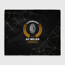 Плед 3D Лого AC Milan и надпись legendary football club на темном фоне