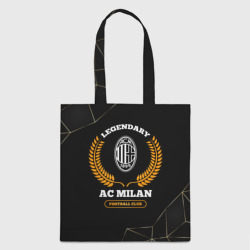 Шоппер 3D Лого AC Milan и надпись legendary football club на темном фоне