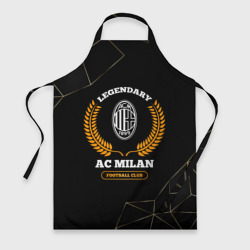 Фартук 3D Лого AC Milan и надпись legendary football club на темном фоне