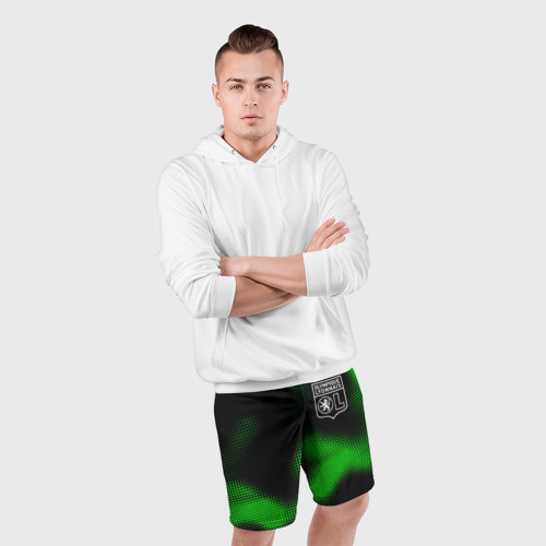 Мужские шорты спортивные с принтом Lyon sport halftone, фото #4