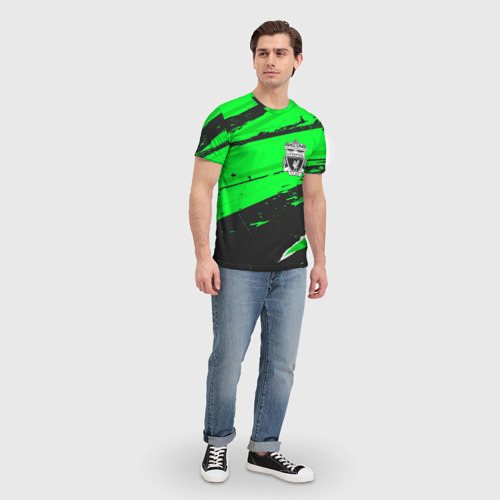 Мужская футболка 3D Liverpool sport green, цвет 3D печать - фото 5