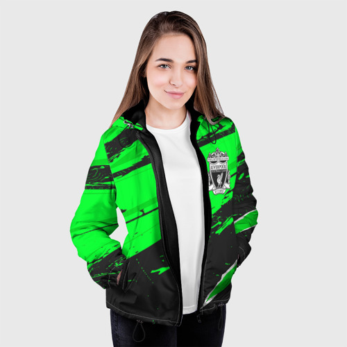 Женская куртка 3D с принтом Liverpool sport green, вид сбоку #3