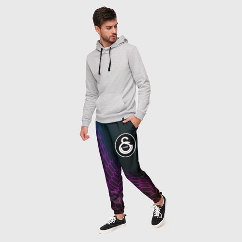 Мужские брюки 3D с принтом Galatasaray футбольная сетка, фото на моделе #1