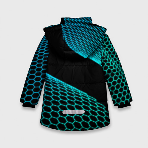 Зимняя куртка для девочек 3D с принтом Bayern football net, вид сзади #1