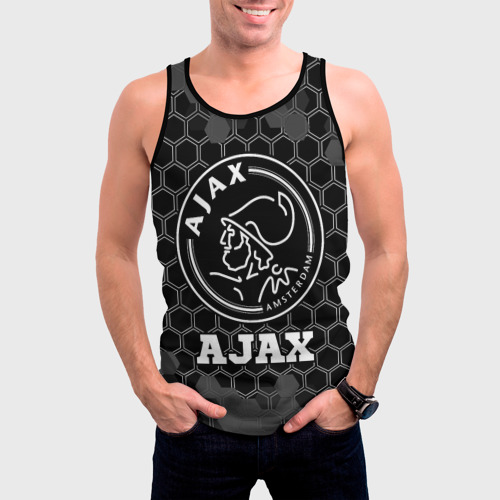 Мужская майка 3D Ajax sport на темном фоне, цвет 3D печать - фото 3