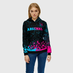 Женская толстовка 3D Arsenal - neon gradient посередине - фото 2