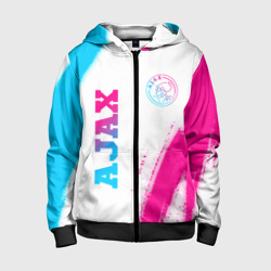 Детская толстовка 3D на молнии Ajax neon gradient style вертикально