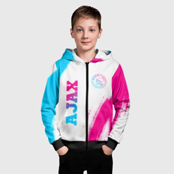 Детская толстовка 3D на молнии Ajax neon gradient style вертикально - фото 2