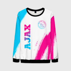 Мужской свитшот 3D Ajax neon gradient style вертикально