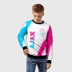 Детский свитшот 3D Ajax neon gradient style вертикально - фото 2