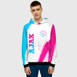 Мужская толстовка 3D Ajax neon gradient style вертикально - фото 2