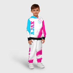 Детский костюм с толстовкой 3D Ajax neon gradient style вертикально - фото 2