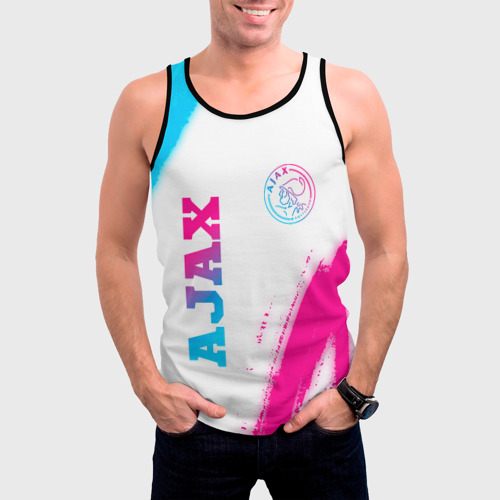 Мужская майка 3D Ajax neon gradient style вертикально, цвет 3D печать - фото 3