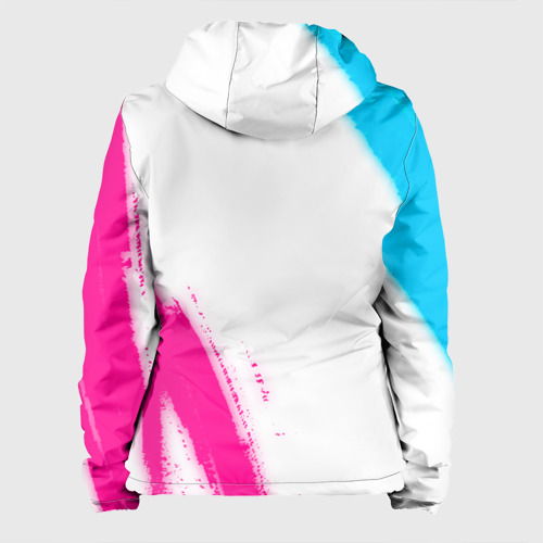 Женская куртка 3D с принтом Ajax neon gradient style вертикально, вид сзади #1