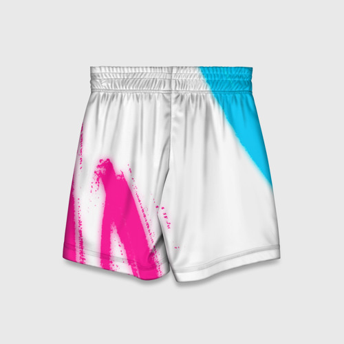 Детские спортивные шорты 3D Ajax neon gradient style вертикально, цвет 3D печать - фото 2