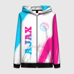 Женская толстовка 3D на молнии Ajax neon gradient style вертикально