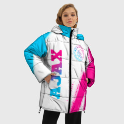 Женская зимняя куртка Oversize Ajax neon gradient style вертикально - фото 2