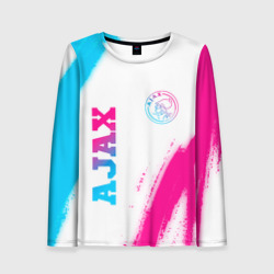 Женский лонгслив 3D Ajax neon gradient style вертикально