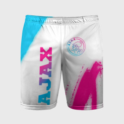 Мужские шорты спортивные Ajax neon gradient style вертикально