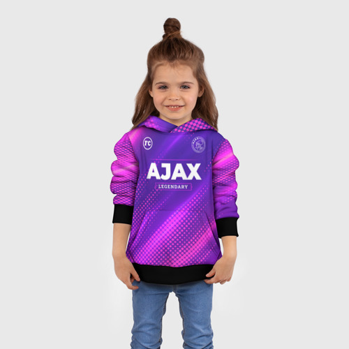 Детская толстовка 3D Ajax legendary sport grunge, цвет черный - фото 4