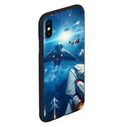 Чехол для iPhone XS Max матовый Mass Effect - space neon - фото 2