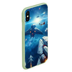 Чехол для iPhone XS Max матовый Mass Effect - space neon - фото 2