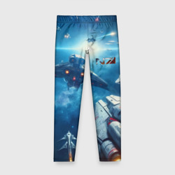 Детские леггинсы 3D Mass Effect - space neon