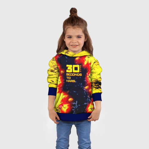 Детская толстовка 3D с принтом Thirty Seconds to Mars огненное лого, вид сбоку #3