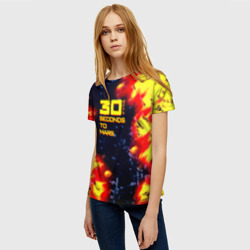 Женская футболка 3D Thirty Seconds to Mars огненное лого - фото 2
