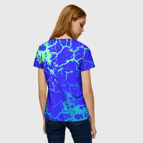 Женская футболка 3D с принтом GTA вайсити неоновая текстура, вид сзади #2