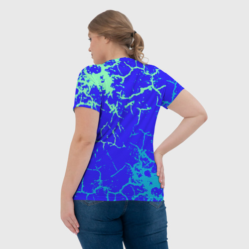 Женская футболка 3D с принтом GTA вайсити неоновая текстура, вид сзади #2