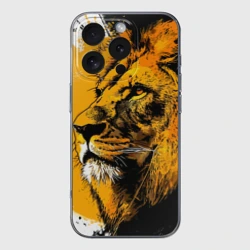 Чехол для iPhone 16 Pro Max силиконовый с защитой камеры Гордый африканский лев